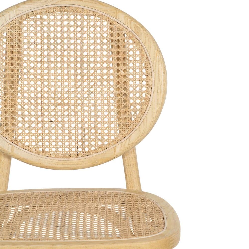 Silla de Olmo Harris con Asiento de Ratán Trenzado - Diseño Rústico y Ergonómico para Comedores - 89 cm - Imagen 4