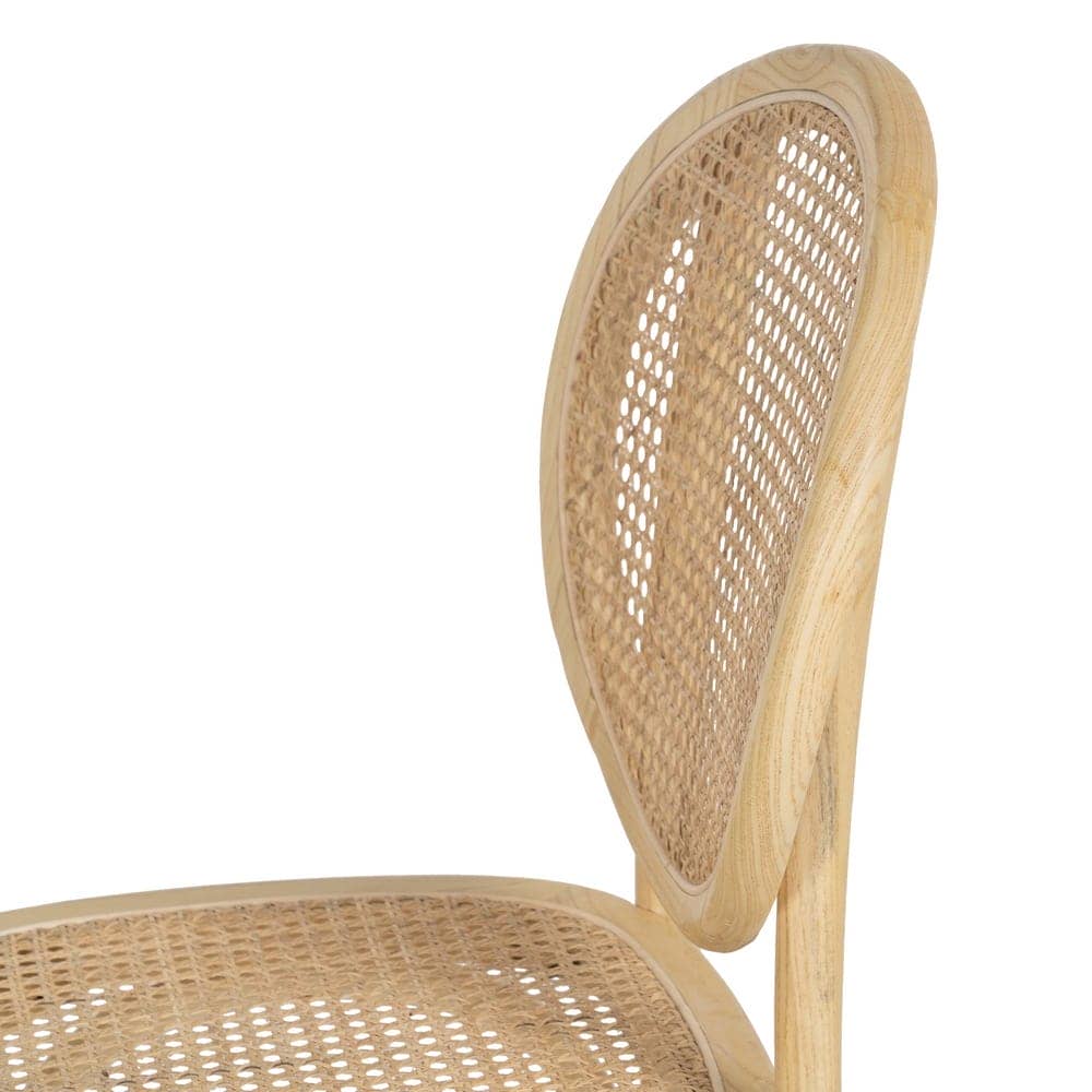 Silla de Olmo Harris con Asiento de Ratán Trenzado - Diseño Rústico y Ergonómico para Comedores - 89 cm - Imagen 6