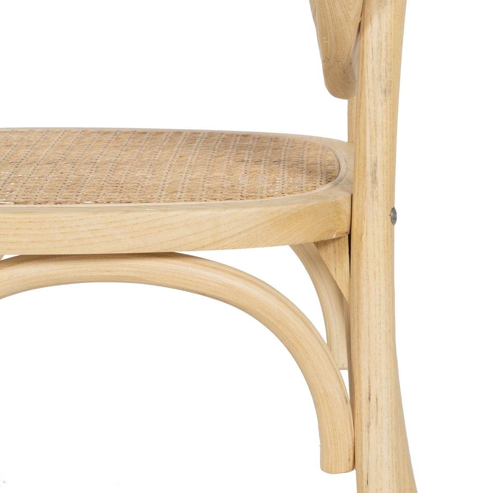 Silla de Olmo Harris con Asiento de Ratán Trenzado - Diseño Rústico y Ergonómico para Comedores - 89 cm - Imagen 7