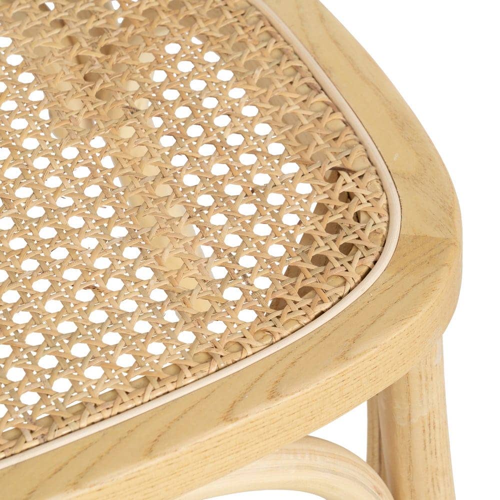 Silla de Olmo Harris con Asiento de Ratán Trenzado - Diseño Rústico y Ergonómico para Comedores - 89 cm - Imagen 8
