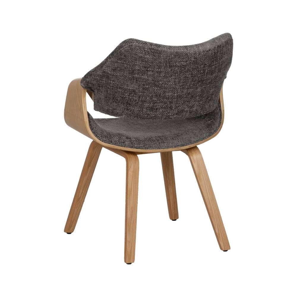 Silla Quilven Gris con Tejido 100% Poliéster y Madera de Haya - Elegancia y Confort 82 cm para Comedores y Salones - Imagen 3