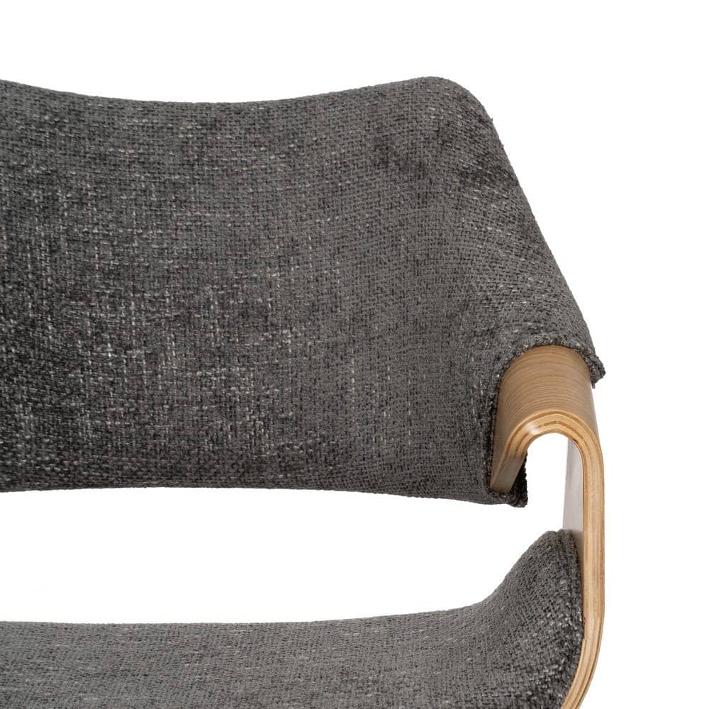 Silla Quilven Gris con Tejido 100% Poliéster y Madera de Haya - Elegancia y Confort 82 cm para Comedores y Salones - Imagen 4