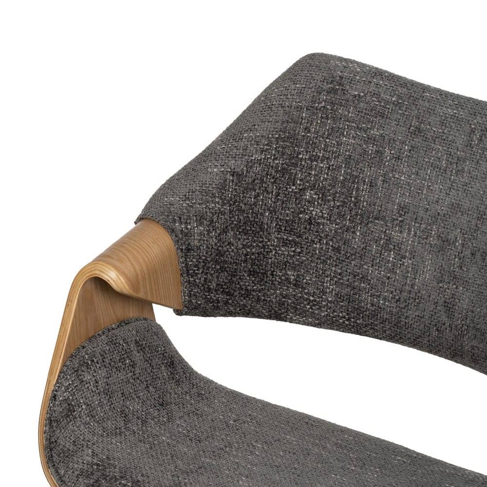 Silla Quilven Gris con Tejido 100% Poliéster y Madera de Haya - Elegancia y Confort 82 cm para Comedores y Salones - Imagen 5