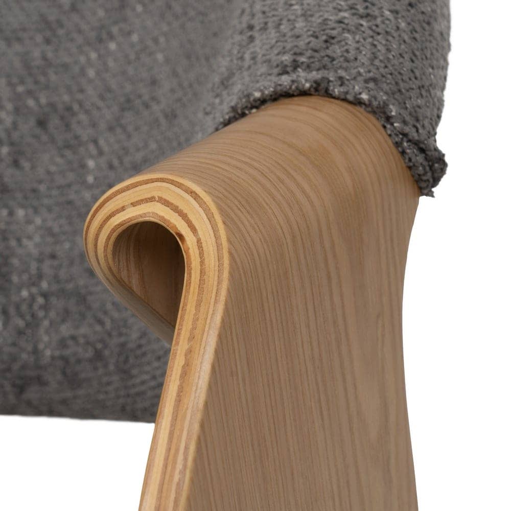 Silla Quilven Gris con Tejido 100% Poliéster y Madera de Haya - Elegancia y Confort 82 cm para Comedores y Salones - Imagen 7
