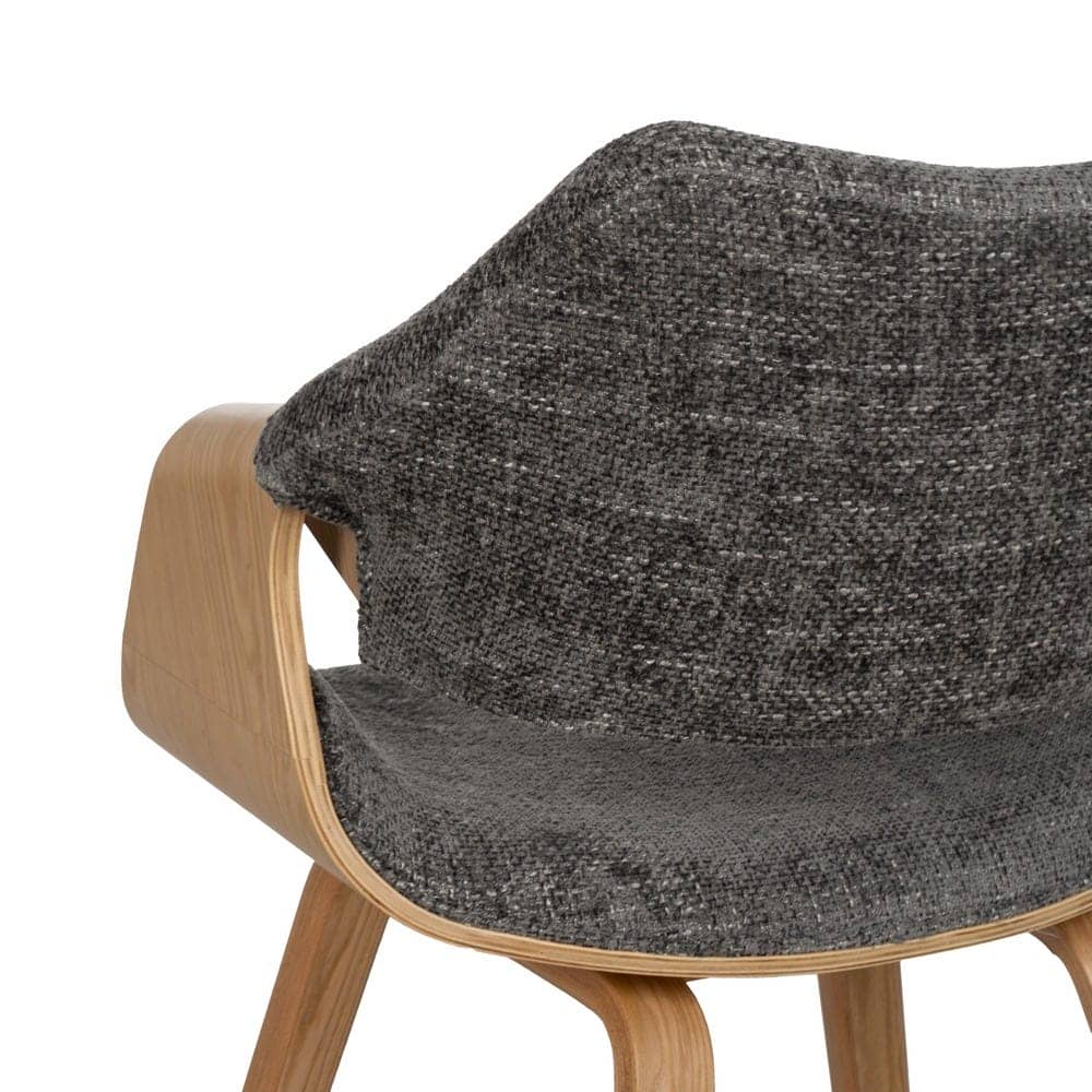 Silla Quilven Gris con Tejido 100% Poliéster y Madera de Haya - Elegancia y Confort 82 cm para Comedores y Salones - Imagen 8