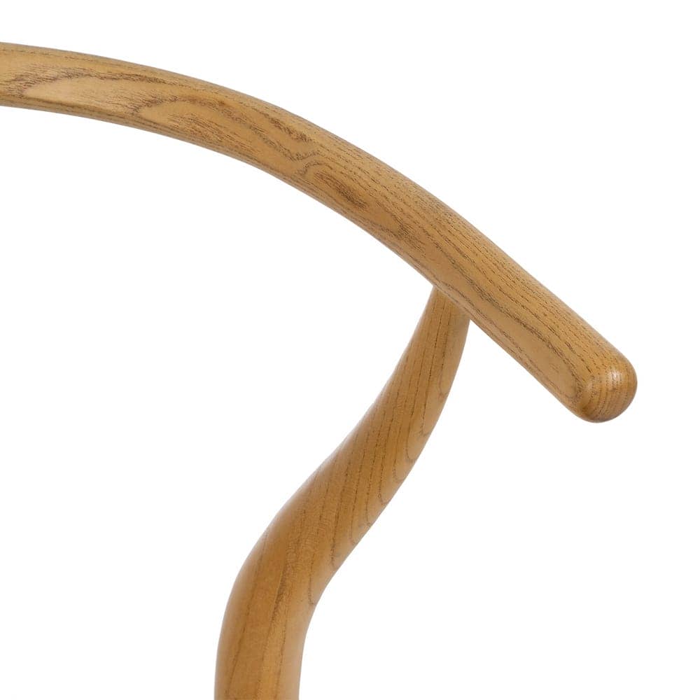 Silla de Madera de Olmo Valric 78 cm - Diseño Escandinavo con Asiento de Ratán Tejido y Reposabrazos Ergonómicos - Imagen 5