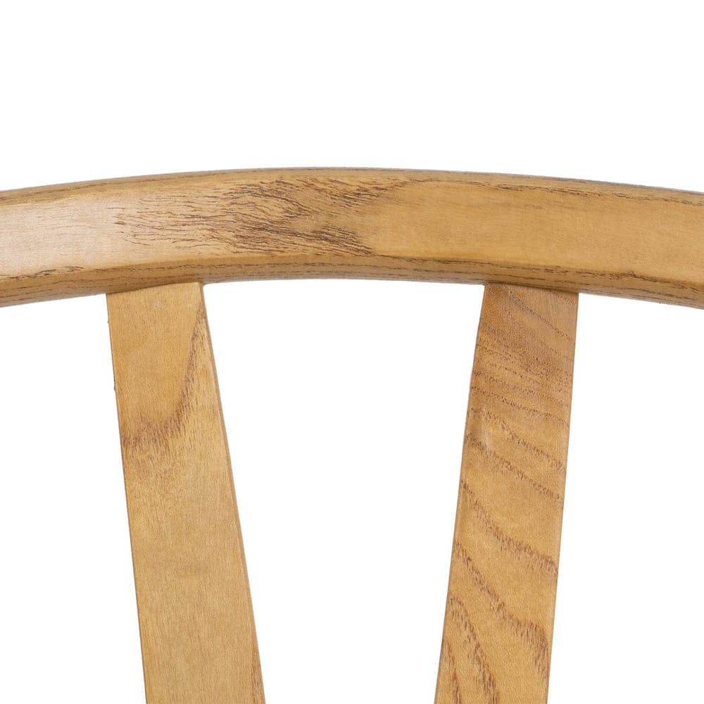 Silla de Madera de Olmo Valric 78 cm - Diseño Escandinavo con Asiento de Ratán Tejido y Reposabrazos Ergonómicos - Imagen 7