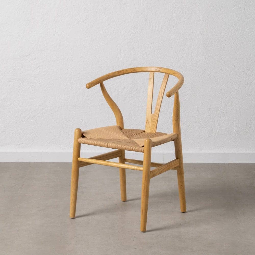Silla de Madera de Olmo Valric 78 cm - Diseño Escandinavo con Asiento de Ratán Tejido y Reposabrazos Ergonómicos - Imagen 15