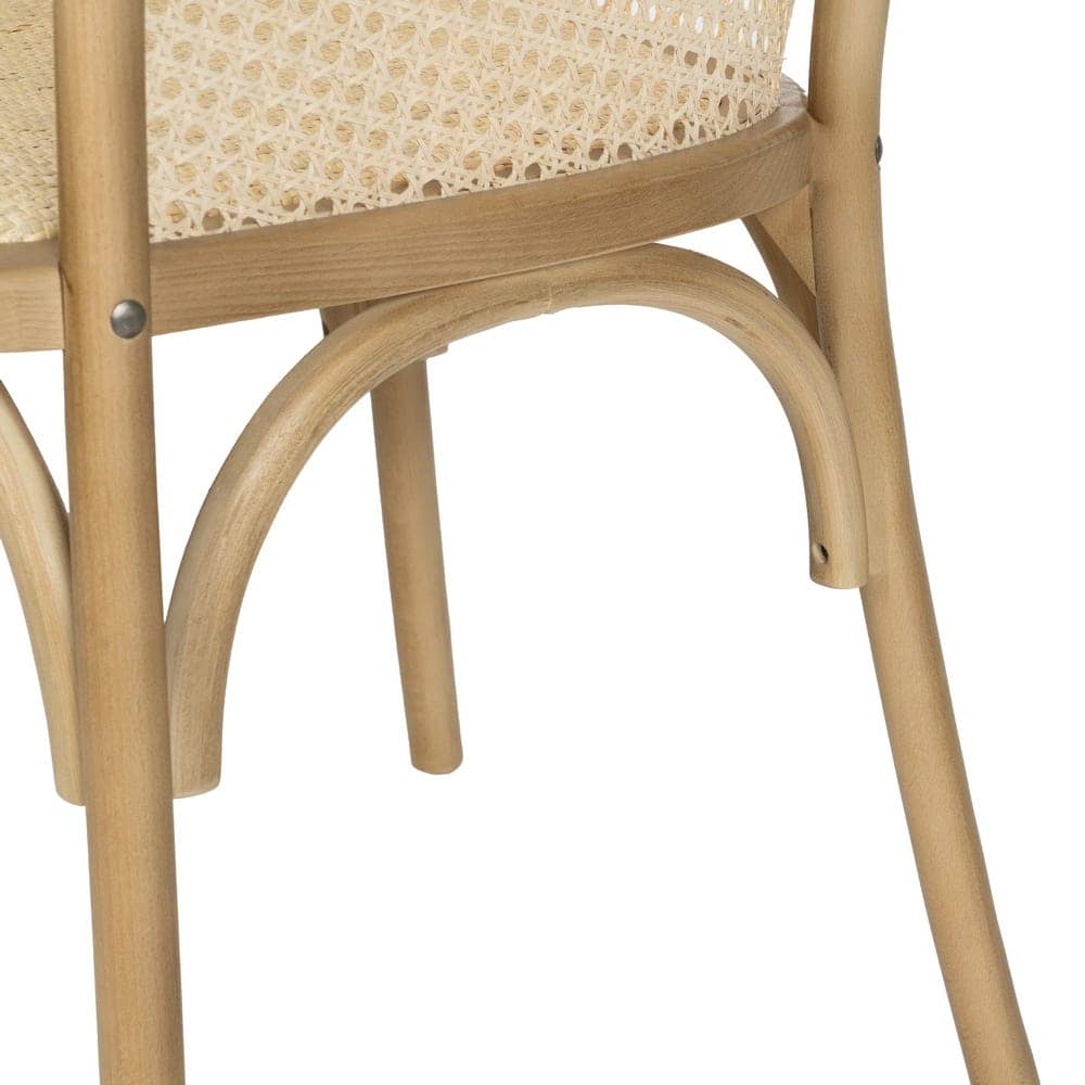 Silla de Madera y Ratán Nixon 56 cm - Diseño Elegante y Confortable para Comedor, Oficina y Terraza - Imagen 9