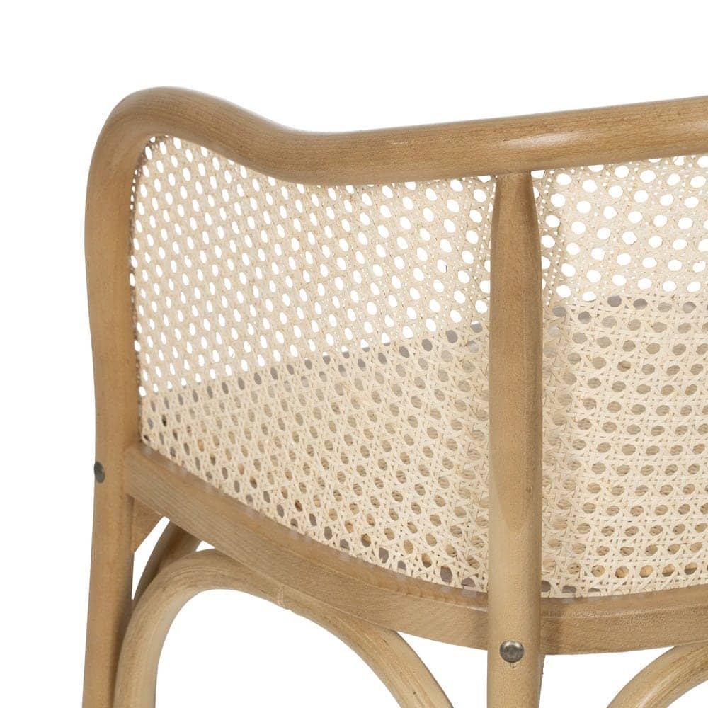 Silla de Madera y Ratán Nixon 56 cm - Diseño Elegante y Confortable para Comedor, Oficina y Terraza - Imagen 10