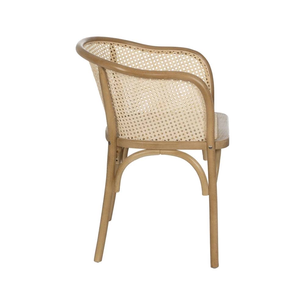 Silla de Madera y Ratán Nixon 56 cm - Diseño Elegante y Confortable para Comedor, Oficina y Terraza - Imagen 2
