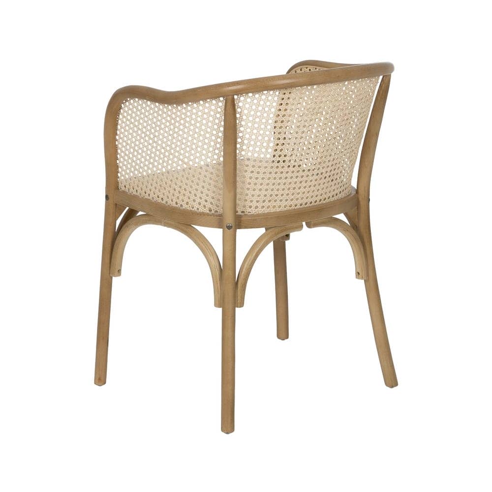 Silla de Madera y Ratán Nixon 56 cm - Diseño Elegante y Confortable para Comedor, Oficina y Terraza - Imagen 3