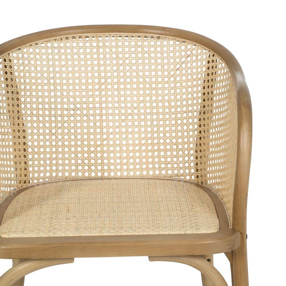 Silla de Madera y Ratán Nixon 56 cm - Diseño Elegante y Confortable para Comedor, Oficina y Terraza - Imagen 4