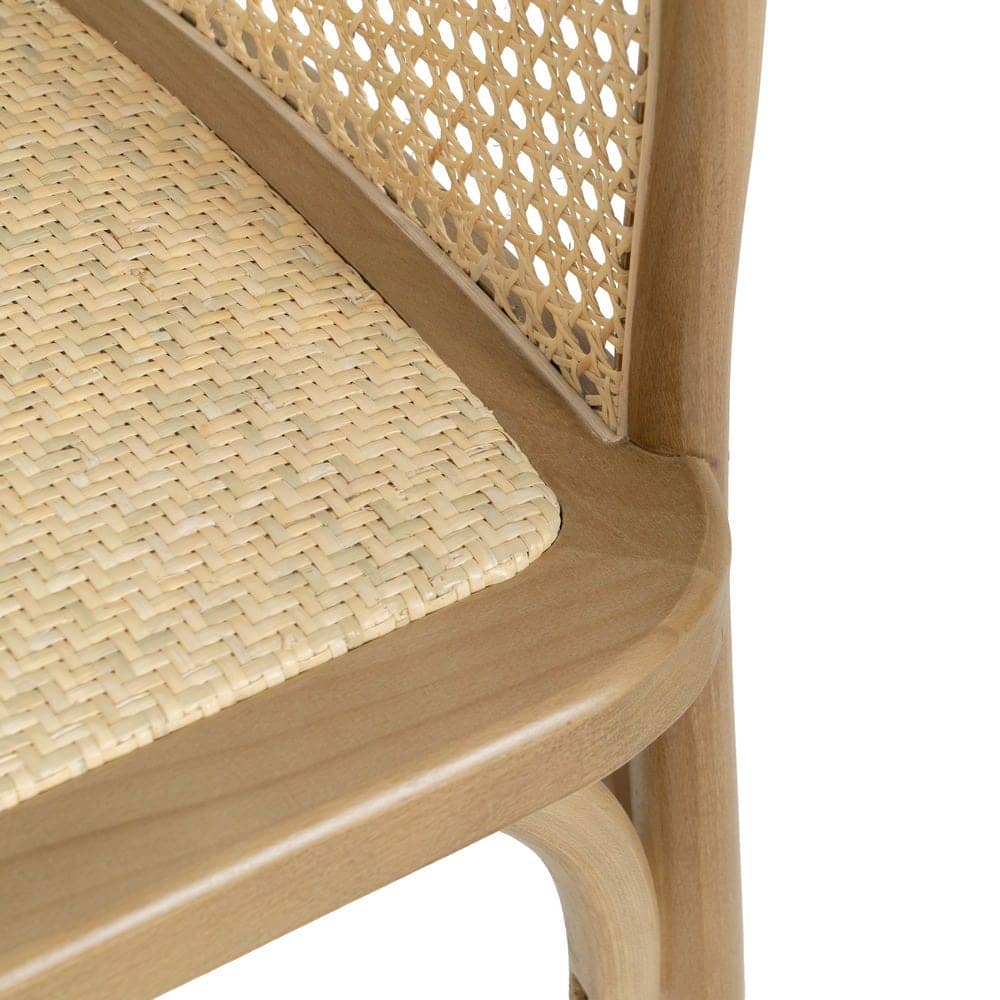 Silla de Madera y Ratán Nixon 56 cm - Diseño Elegante y Confortable para Comedor, Oficina y Terraza - Imagen 8