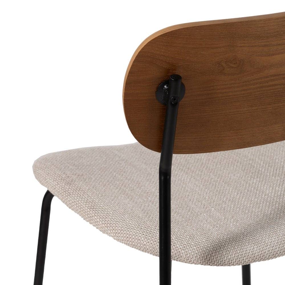 Silla Spencer Marrón y Crema de Tela y Metal para Salón - Elegancia y Comodidad 80 cm - Imagen 9