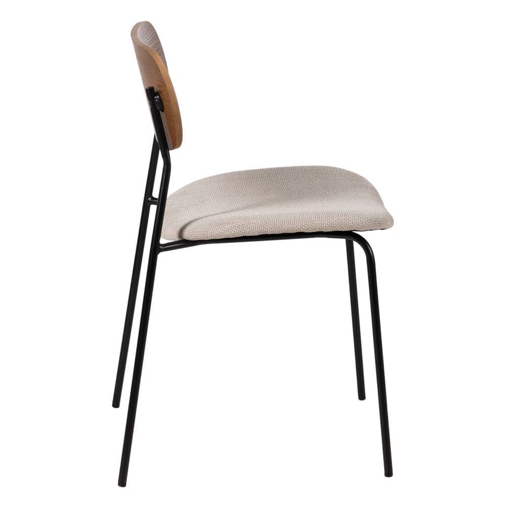 Silla Spencer Marrón y Crema de Tela y Metal para Salón - Elegancia y Comodidad 80 cm - Imagen 2