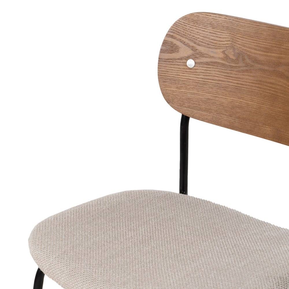 Silla Spencer Marrón y Crema de Tela y Metal para Salón - Elegancia y Comodidad 80 cm - Imagen 5