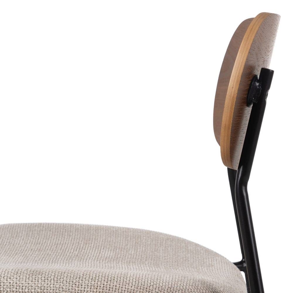 Silla Spencer Marrón y Crema de Tela y Metal para Salón - Elegancia y Comodidad 80 cm - Imagen 7