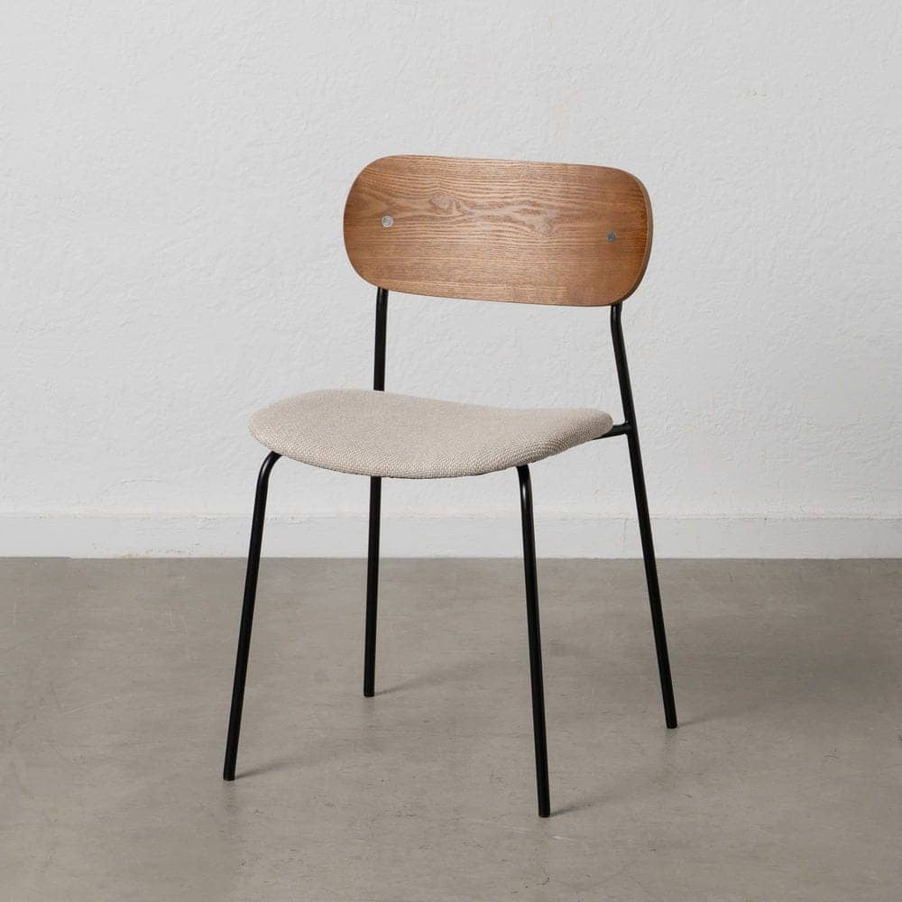 Silla Spencer Marrón y Crema de Tela y Metal para Salón - Elegancia y Comodidad 80 cm - Imagen 13