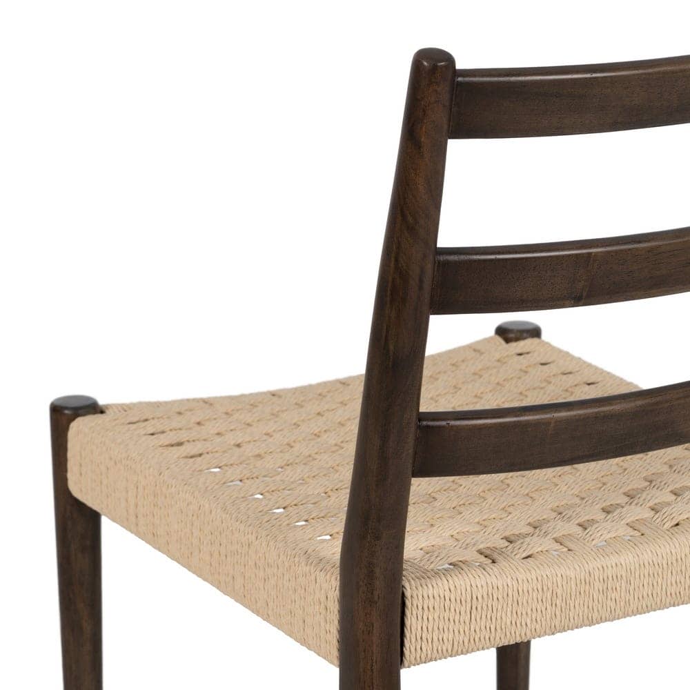 Silla Adler Marrón de Madera y Fibra Natural - Diseño Moderno y Cómodo para Comedor y Salón (80 cm) - Imagen 9