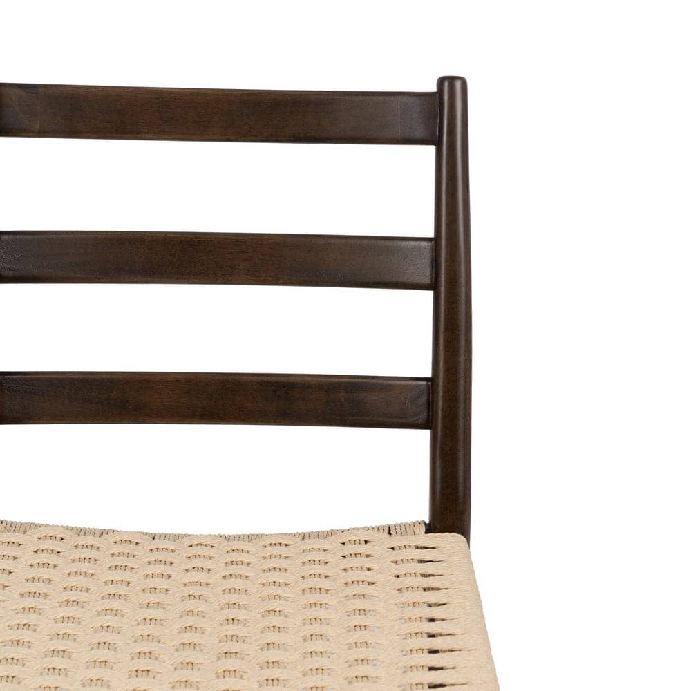 Silla Adler Marrón de Madera y Fibra Natural - Diseño Moderno y Cómodo para Comedor y Salón (80 cm) - Imagen 4