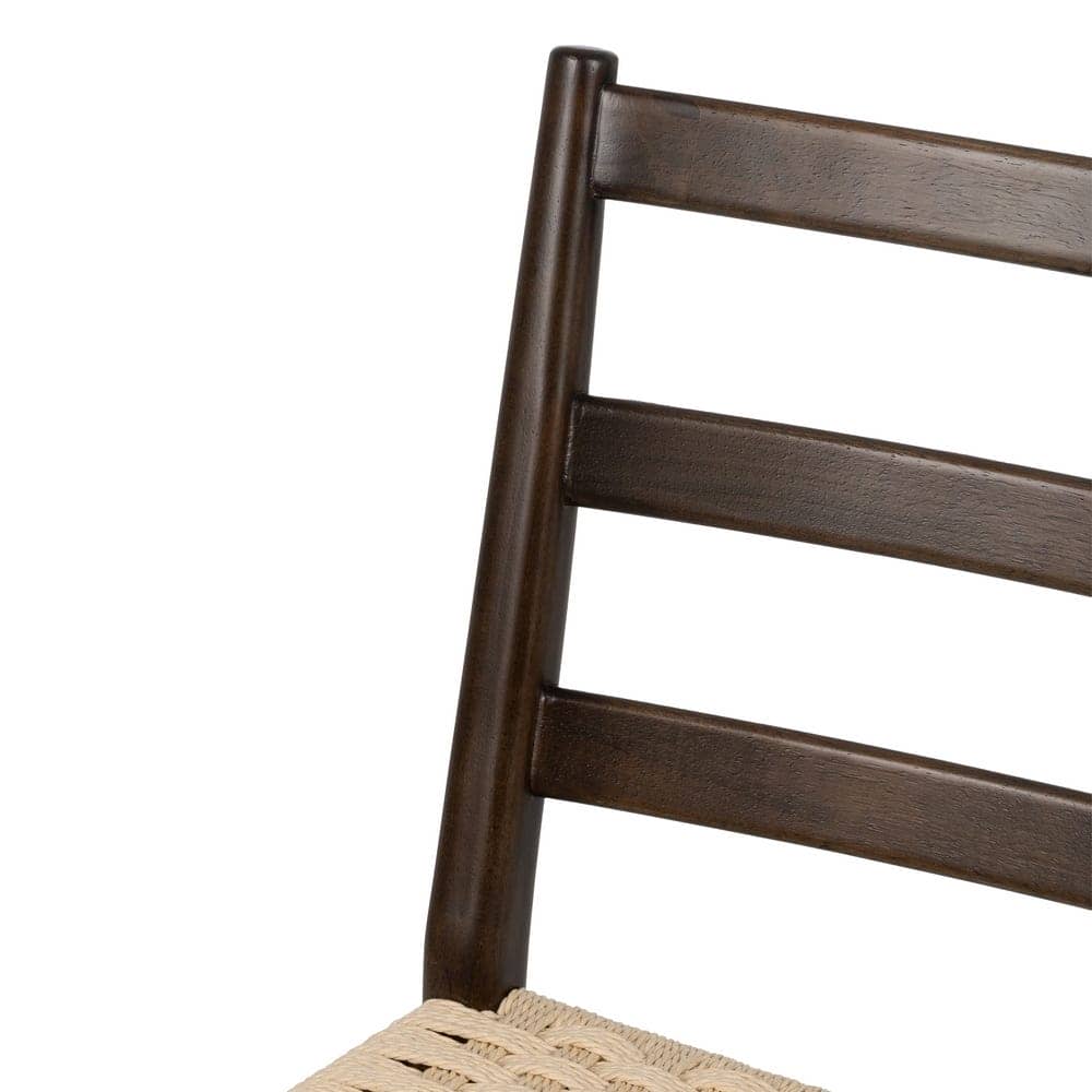 Silla Adler Marrón de Madera y Fibra Natural - Diseño Moderno y Cómodo para Comedor y Salón (80 cm) - Imagen 5