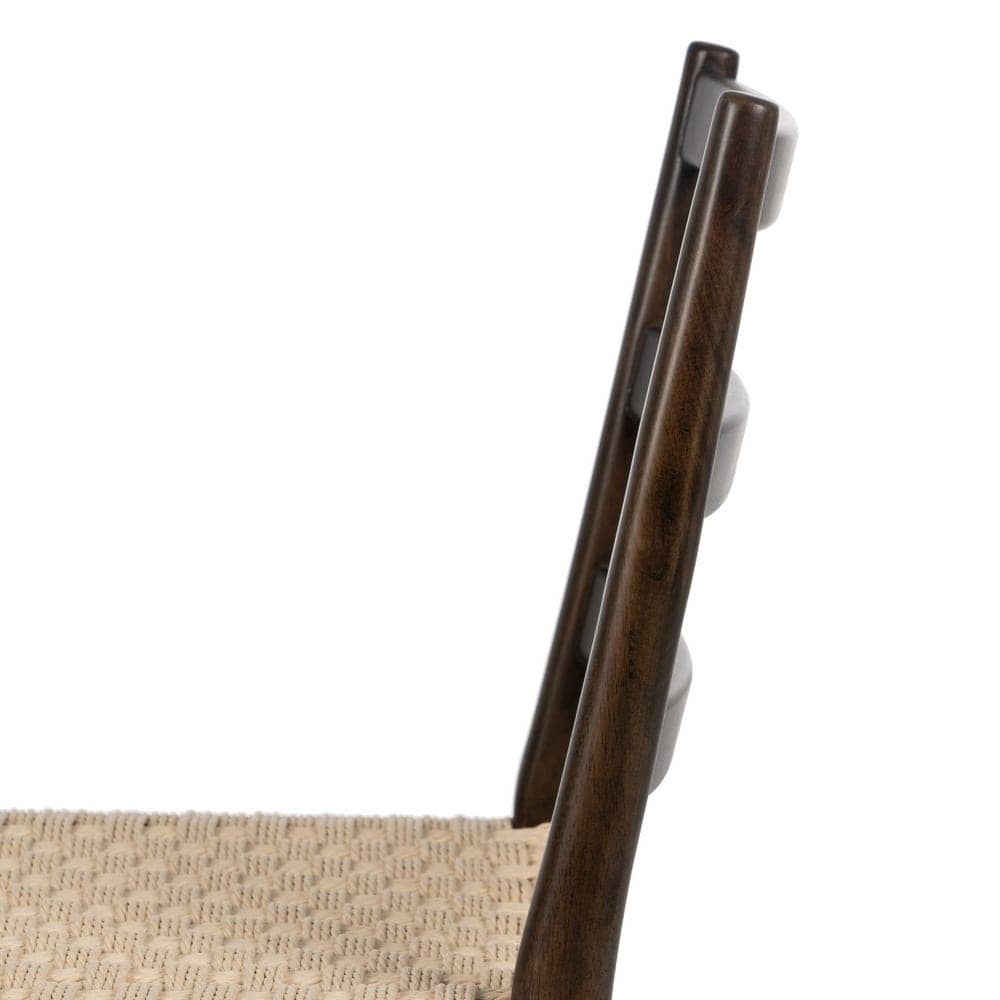 Silla Adler Marrón de Madera y Fibra Natural - Diseño Moderno y Cómodo para Comedor y Salón (80 cm) - Imagen 6