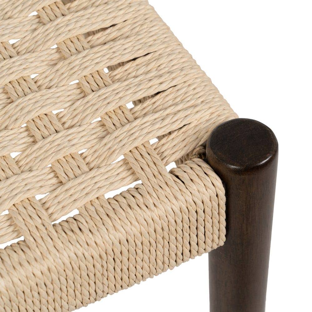 Silla Adler Marrón de Madera y Fibra Natural - Diseño Moderno y Cómodo para Comedor y Salón (80 cm) - Imagen 8