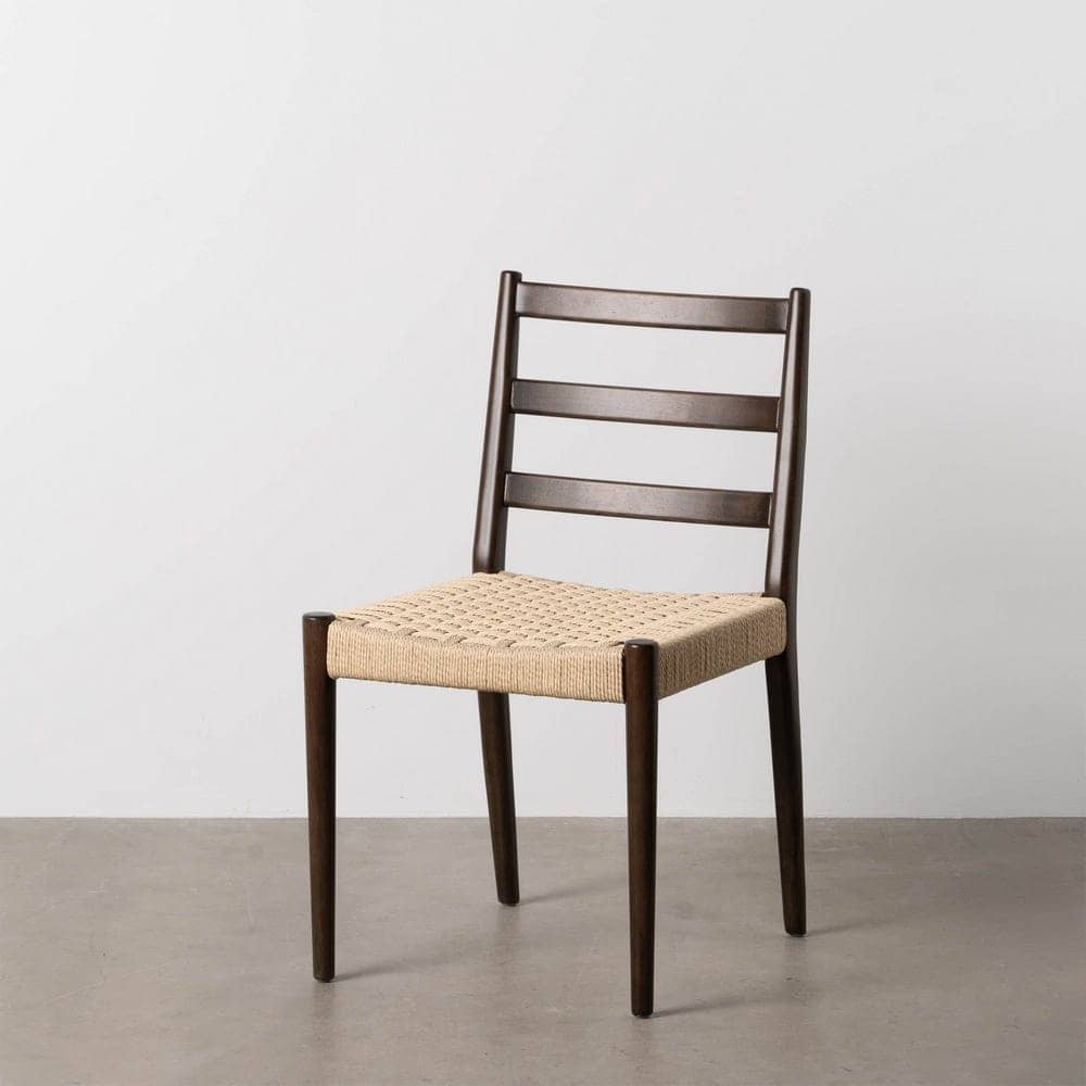 Silla Adler Marrón de Madera y Fibra Natural - Diseño Moderno y Cómodo para Comedor y Salón (80 cm) - Imagen 14