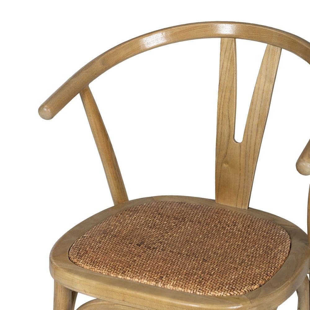 Silla Camden de Madera de Olmo y Ratán - Elegante y Cómoda, 81 cm, Ideal para Comedor y Terraza - Imagen 5