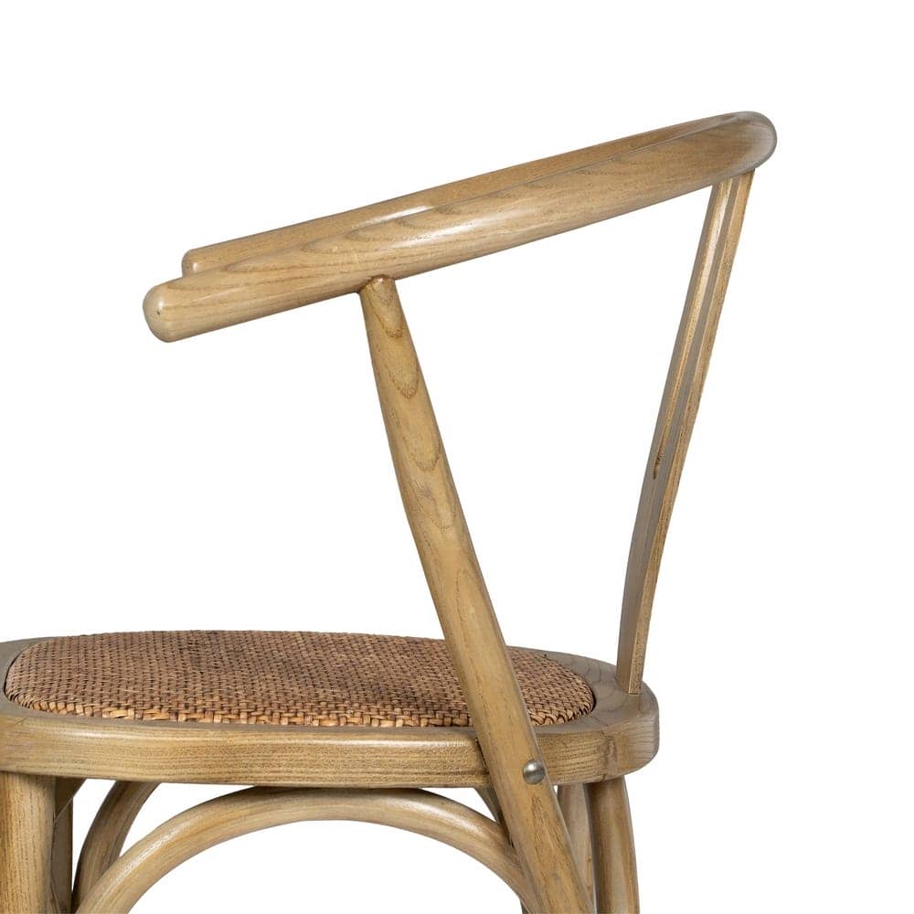Silla Camden de Madera de Olmo y Ratán - Elegante y Cómoda, 81 cm, Ideal para Comedor y Terraza - Imagen 6