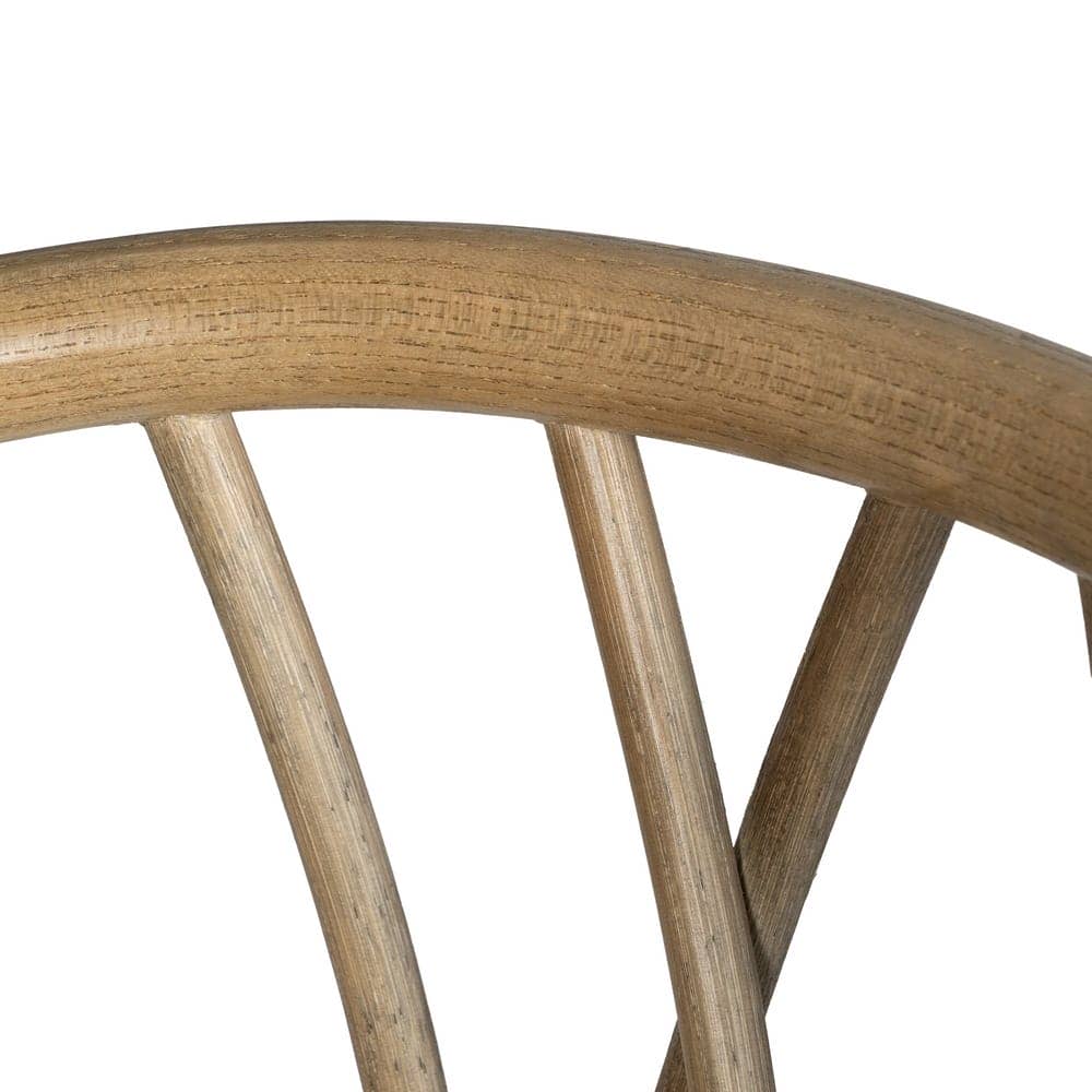 Silla Remington Marrón de Madera de Olmo y Ratán con Reposabrazos - Elegante y Cómoda para tu Hogar - Imagen 7
