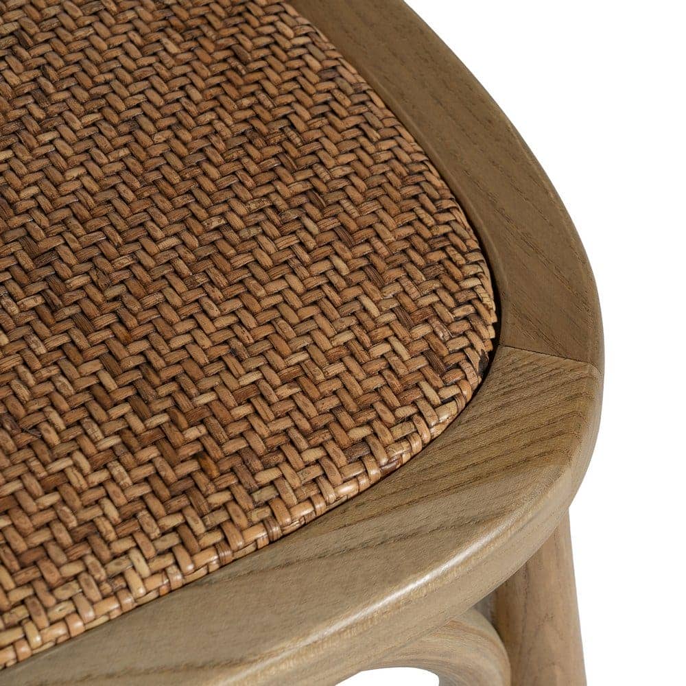Silla Remington Marrón de Madera de Olmo y Ratán con Reposabrazos - Elegante y Cómoda para tu Hogar - Imagen 8