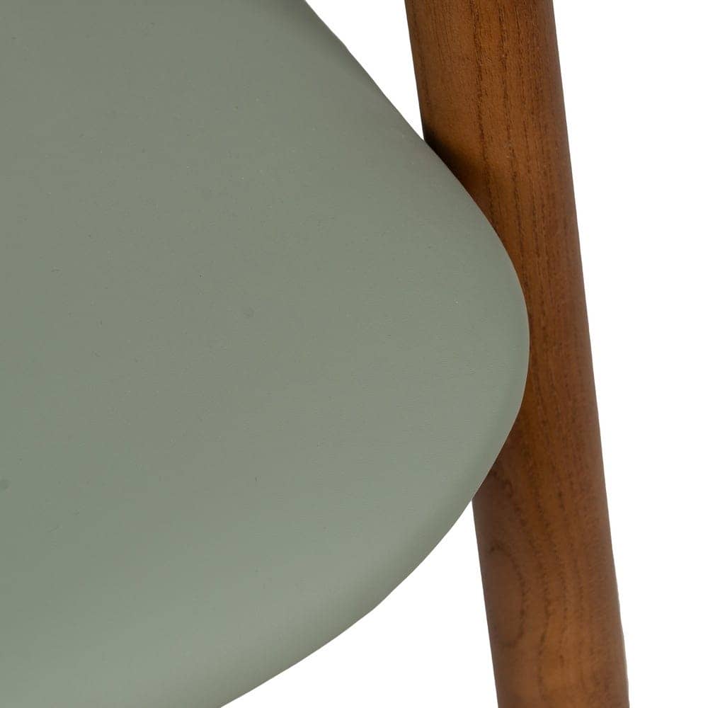 Silla Granth de Madera de Olmo Clásica y Elegante con Asiento en Simil Piel Verde - 71 cm, Confort y Estilo para tu Hogar - Imagen 8