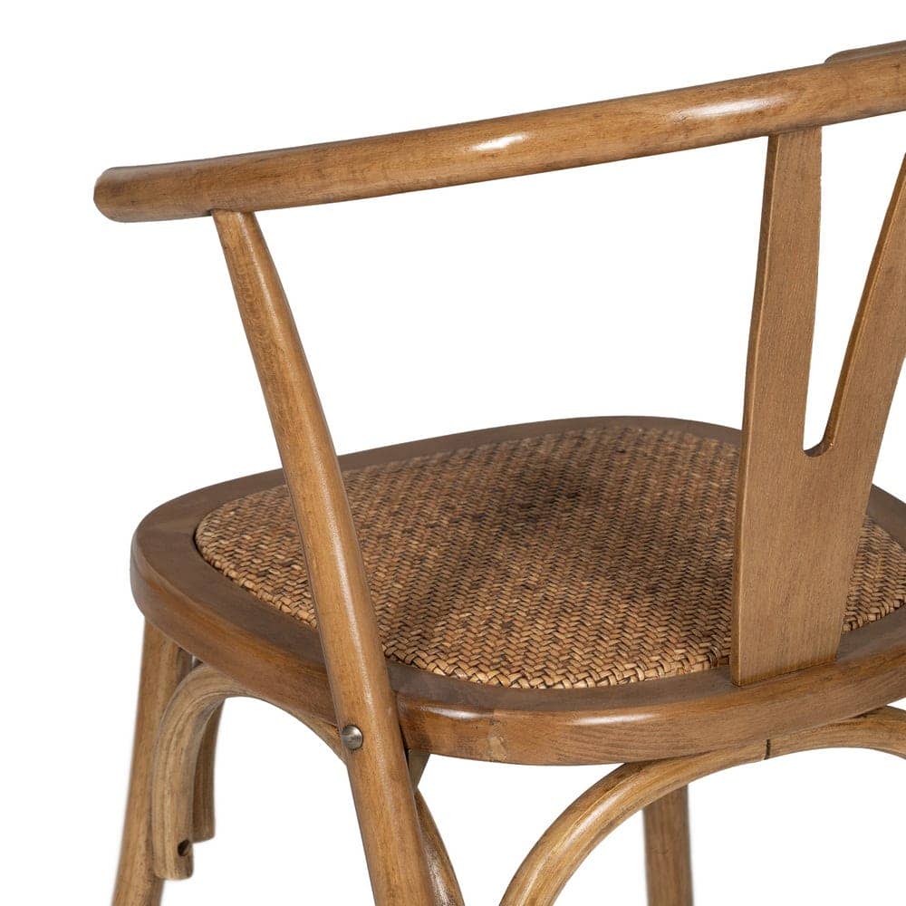 Silla Camden de Madera de Haya y Ratán en Color Miel - Elegancia y Confort para tu Hogar (81 cm) - Imagen 10