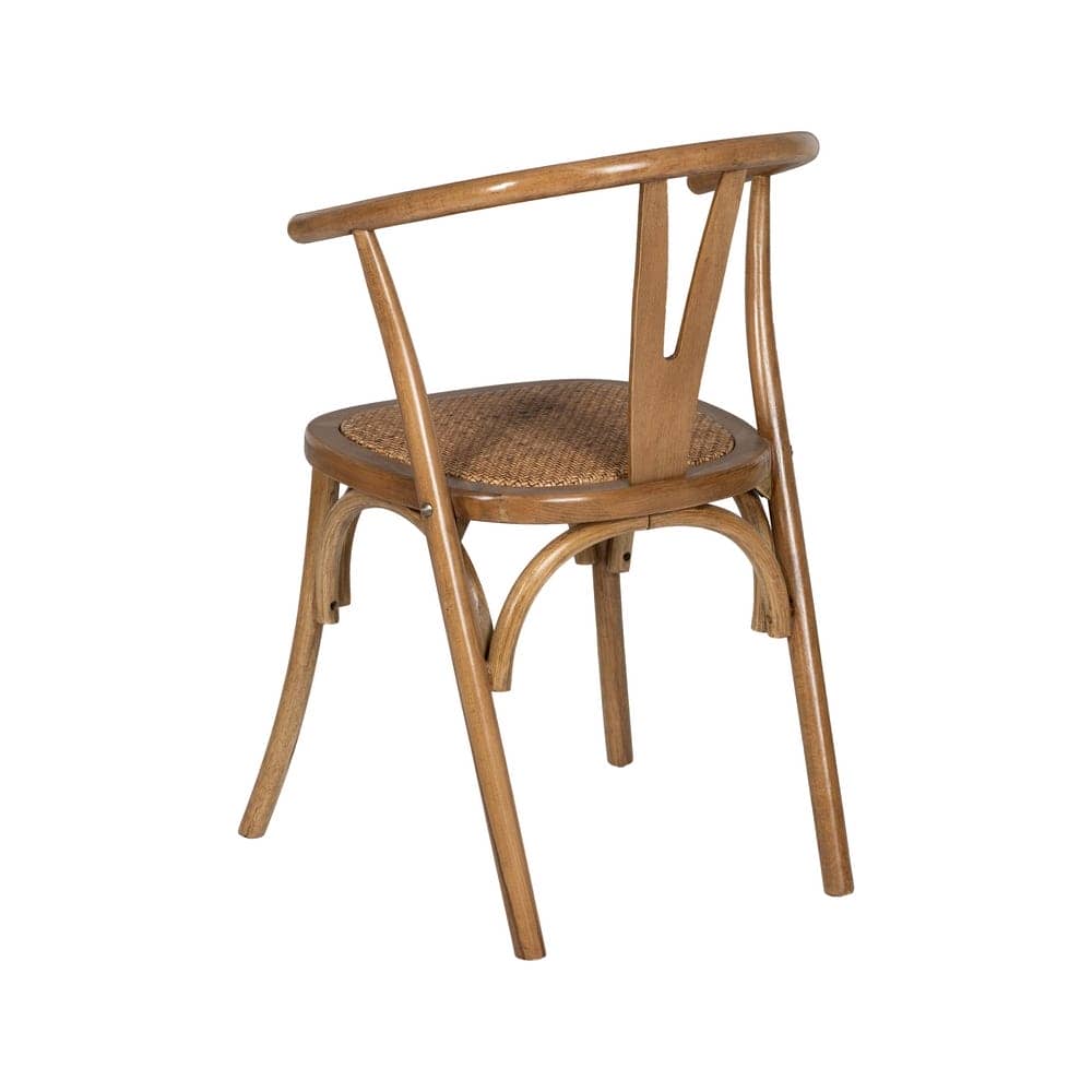 Silla Camden de Madera de Haya y Ratán en Color Miel - Elegancia y Confort para tu Hogar (81 cm) - Imagen 3
