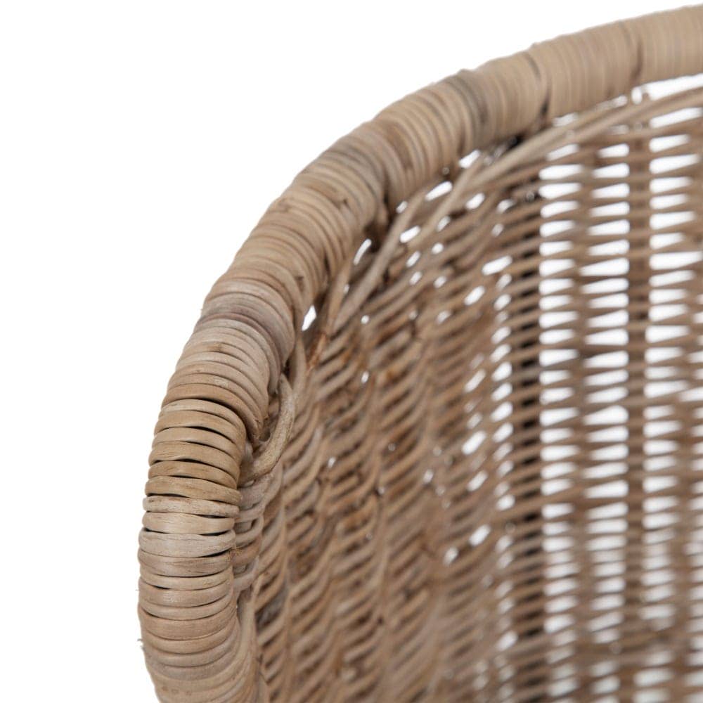 Silla Natural Negra de Fibra y Metal - Diseño Bohemio y Elegante, 77 cm - Imagen 4