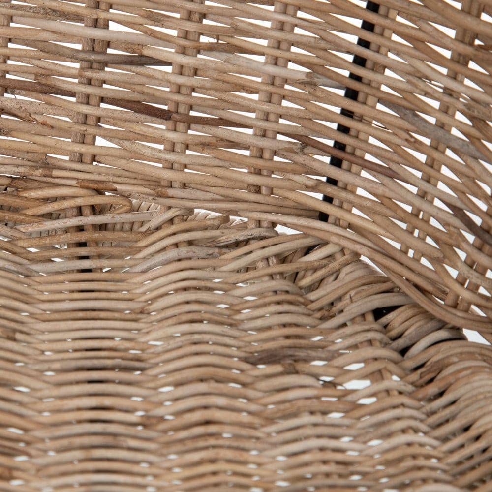 Silla Natural Negra de Fibra y Metal - Diseño Bohemio y Elegante, 77 cm - Imagen 6