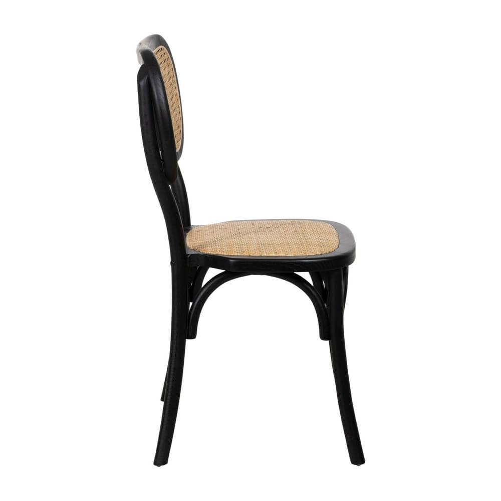 Silla Negra de Madera de Olmo Cyris 88 cm - Elegancia Clásica y Diseño Funcional para Comedores y Oficinas - Imagen 2