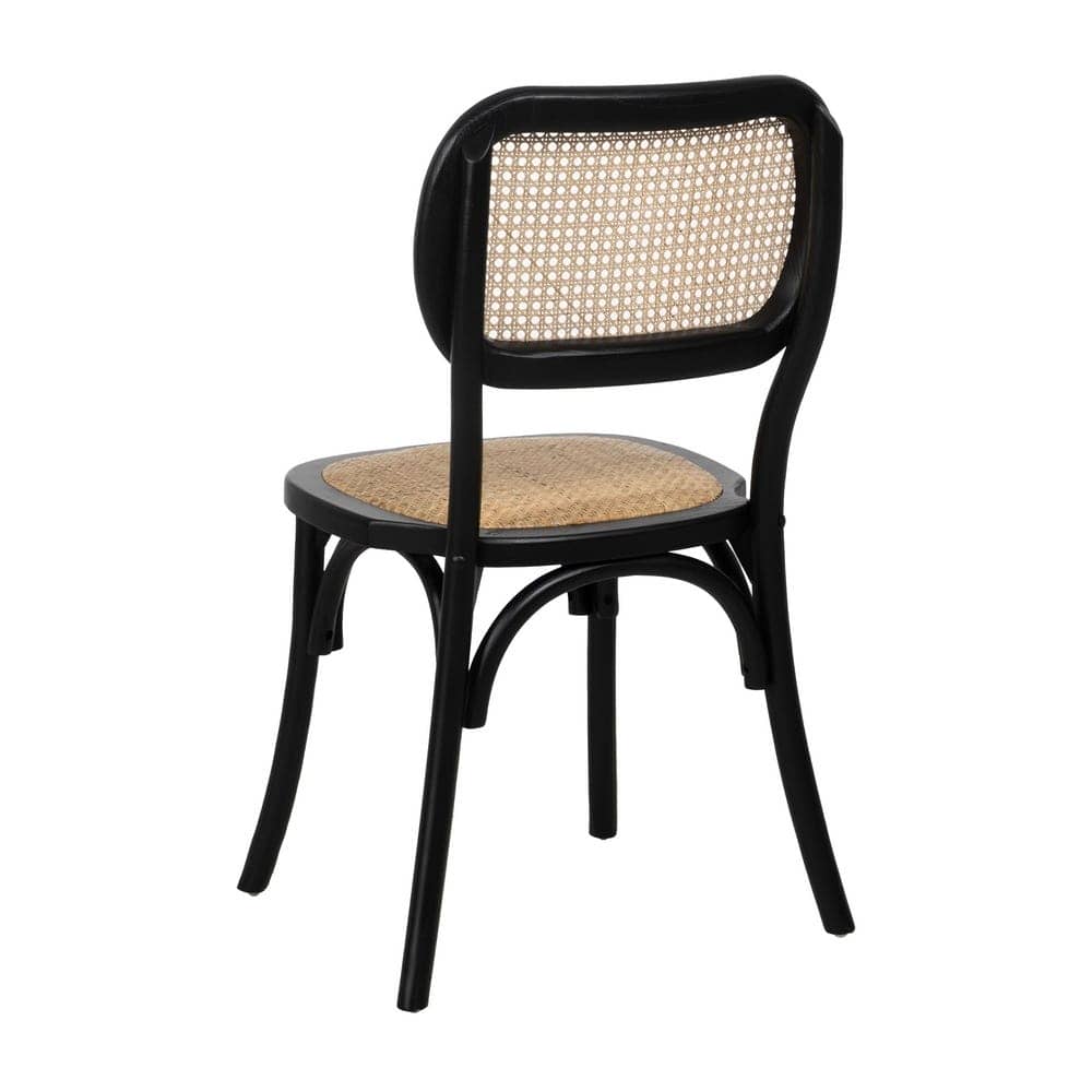 Silla Negra de Madera de Olmo Cyris 88 cm - Elegancia Clásica y Diseño Funcional para Comedores y Oficinas - Imagen 3