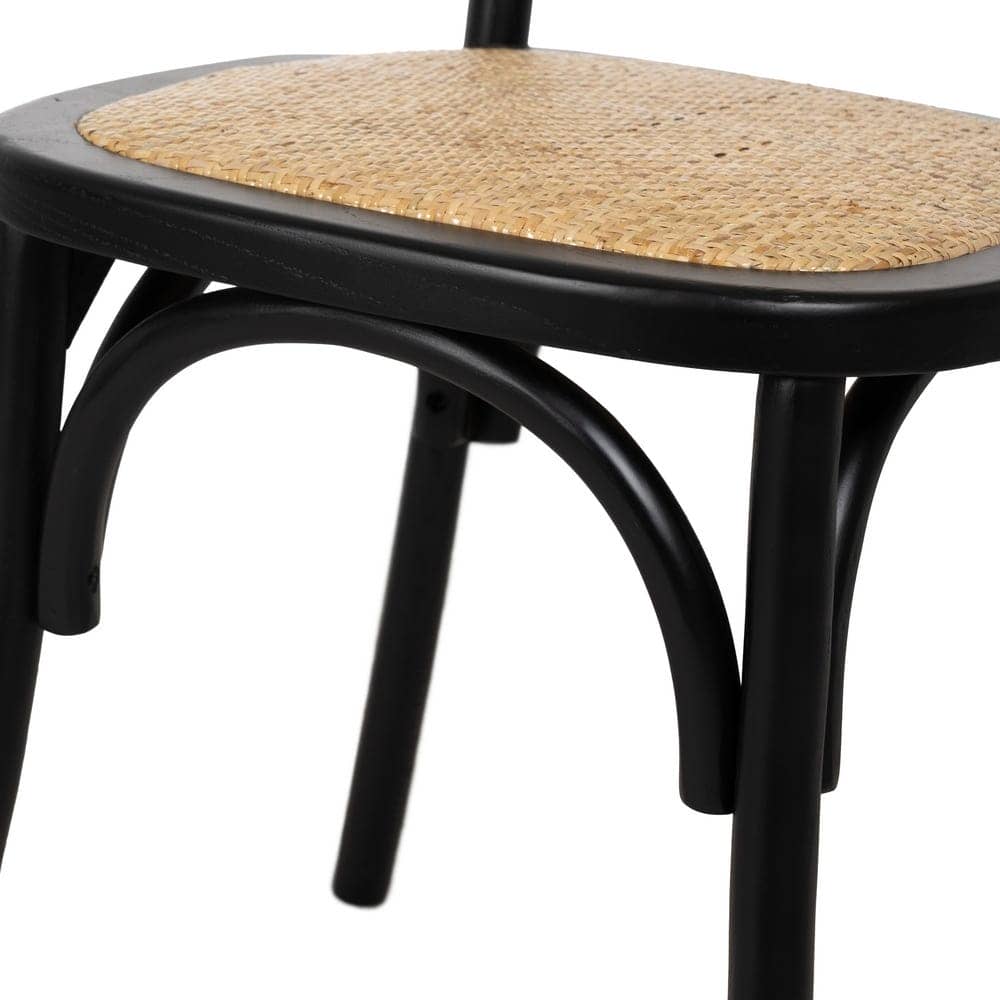 Silla Negra de Madera de Olmo Cyris 88 cm - Elegancia Clásica y Diseño Funcional para Comedores y Oficinas - Imagen 7