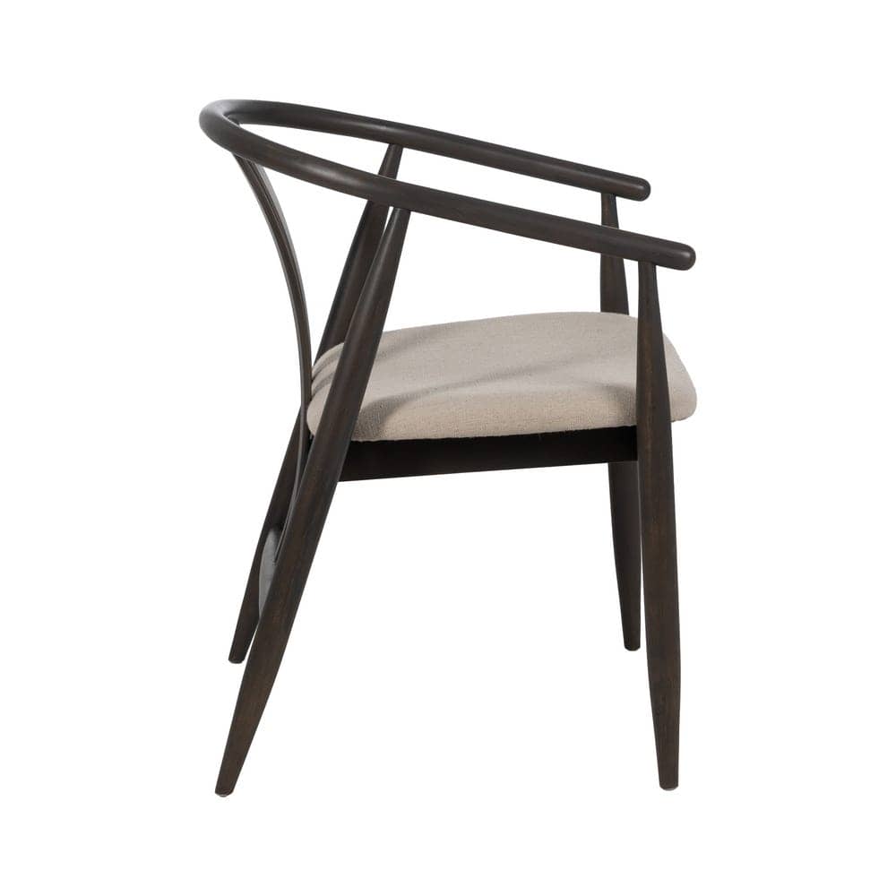 Silla Negra de Madera de Roble y Tela Acolchada 76 cm Sterling - Diseño Moderno y Confortable para Comedores y Salas de Estar - Imagen 2
