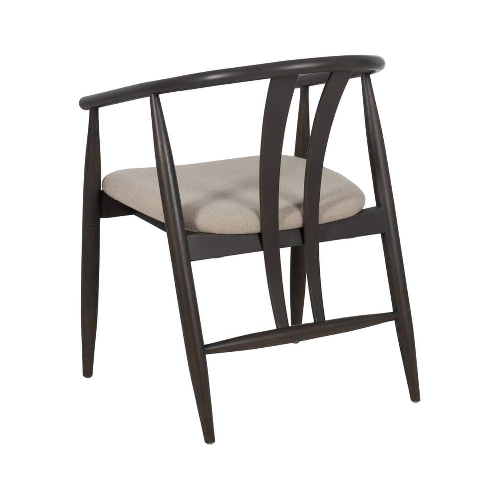 Silla Negra de Madera de Roble y Tela Acolchada 76 cm Sterling - Diseño Moderno y Confortable para Comedores y Salas de Estar - Imagen 3