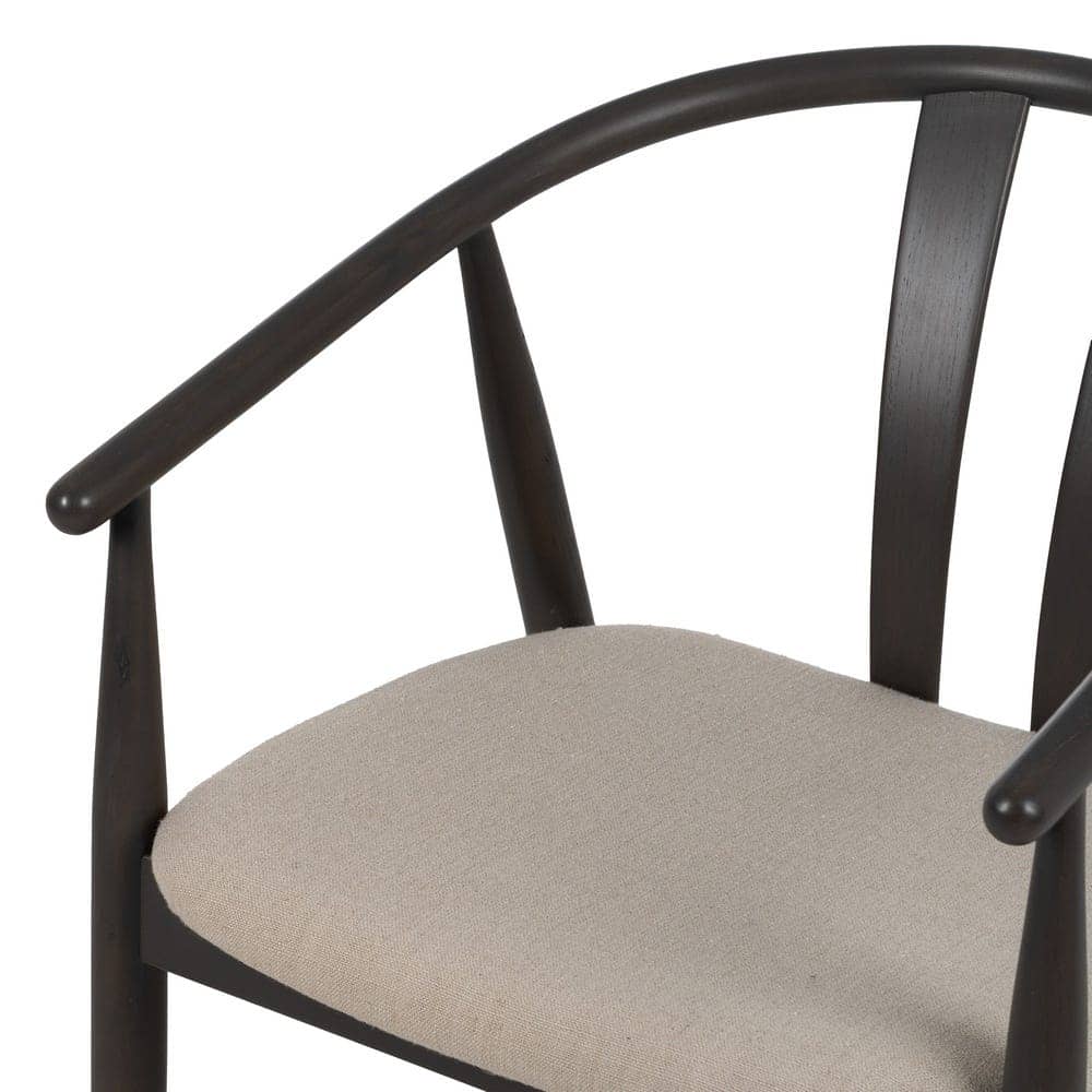 Silla Negra de Madera de Roble y Tela Acolchada 76 cm Sterling - Diseño Moderno y Confortable para Comedores y Salas de Estar - Imagen 5