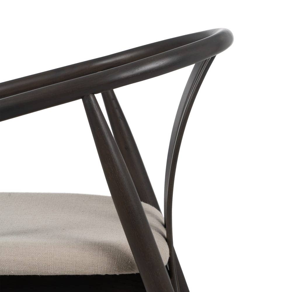 Silla Negra de Madera de Roble y Tela Acolchada 76 cm Sterling - Diseño Moderno y Confortable para Comedores y Salas de Estar - Imagen 6