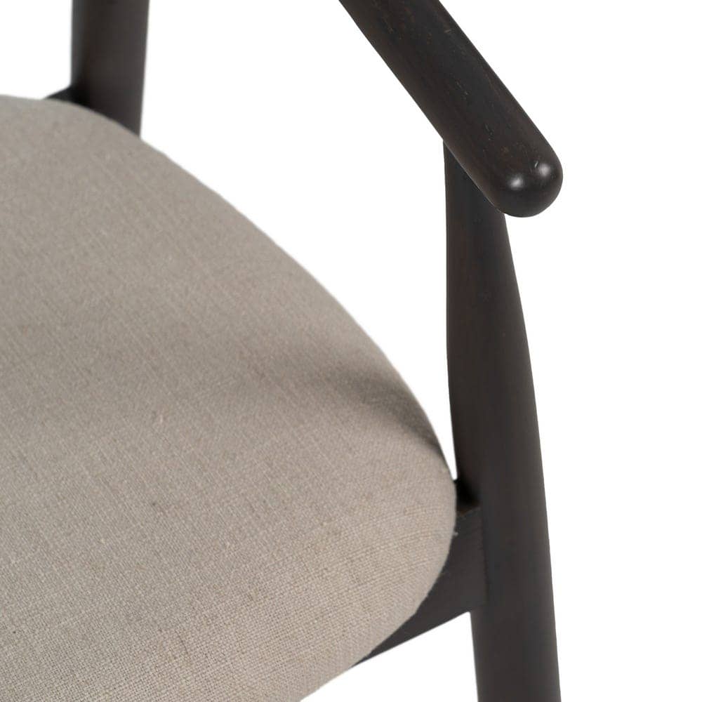 Silla Negra de Madera de Roble y Tela Acolchada 76 cm Sterling - Diseño Moderno y Confortable para Comedores y Salas de Estar - Imagen 7