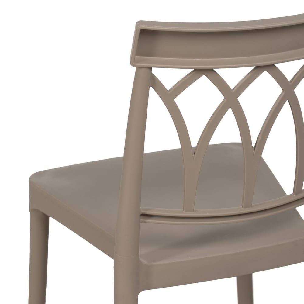 Silla Apilable Taupe de Polipropileno Dorven - Diseño Moderno y Ergonómico para Interiores y Exteriores, 83 cm, Ligera y Resistente con Protección UV - Imagen 9
