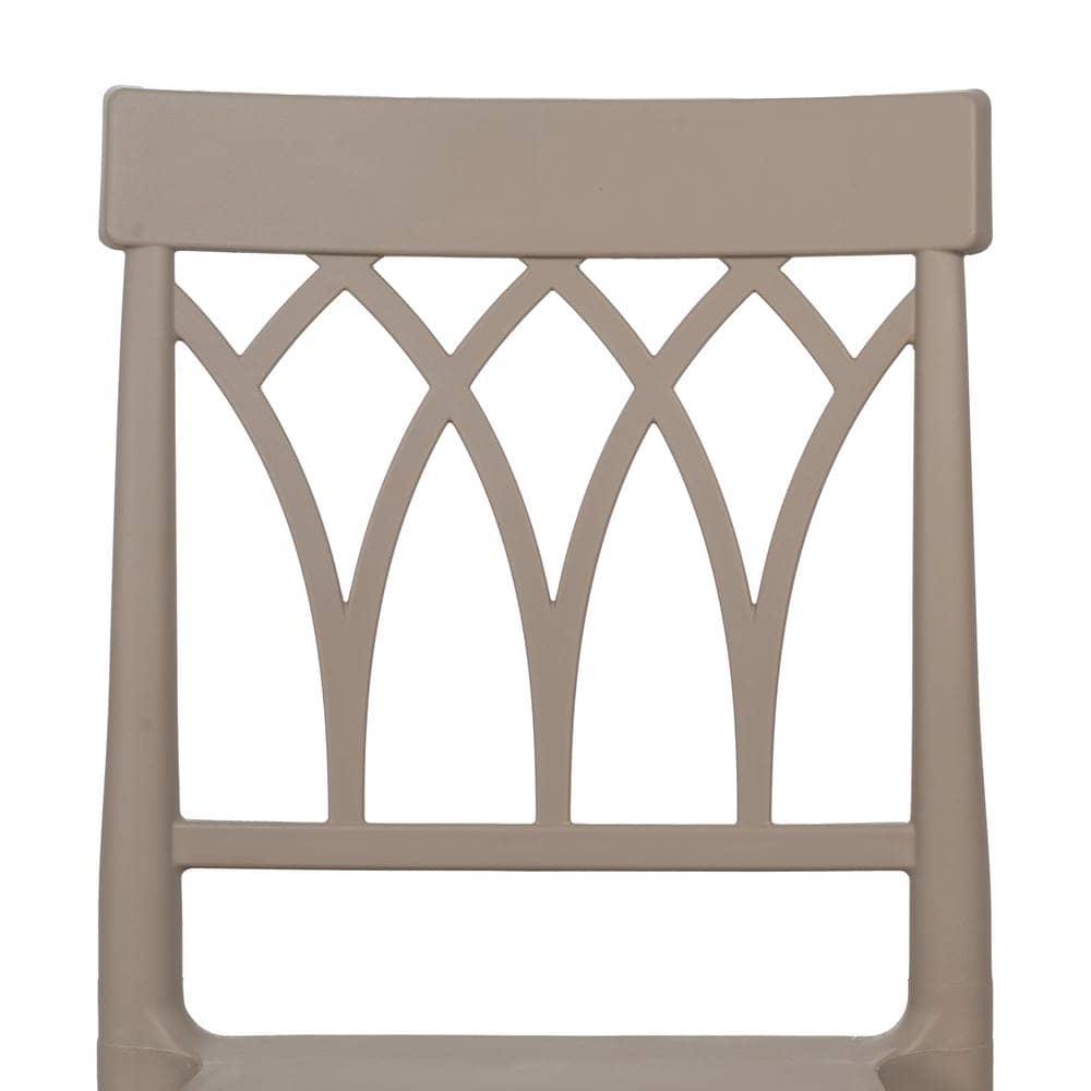 Silla Apilable Taupe de Polipropileno Dorven - Diseño Moderno y Ergonómico para Interiores y Exteriores, 83 cm, Ligera y Resistente con Protección UV - Imagen 4