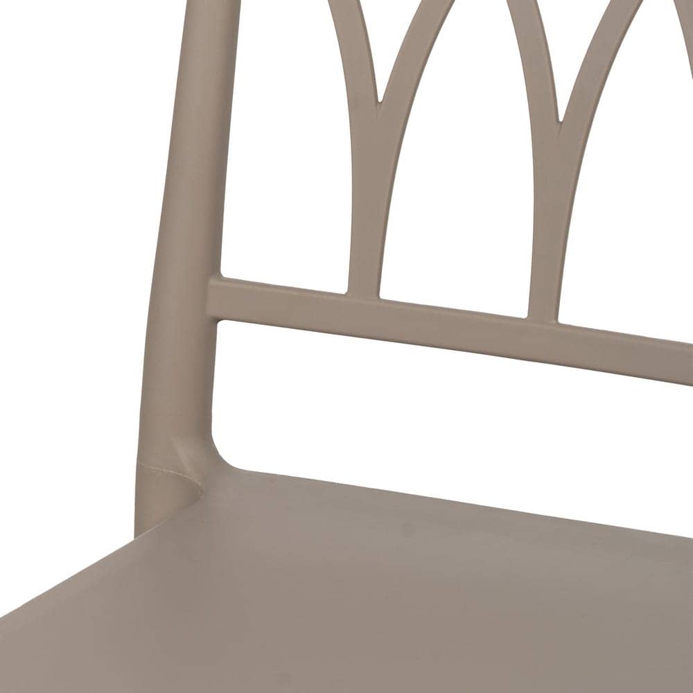 Silla Apilable Taupe de Polipropileno Dorven - Diseño Moderno y Ergonómico para Interiores y Exteriores, 83 cm, Ligera y Resistente con Protección UV - Imagen 5