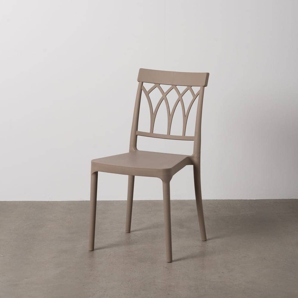 Silla Apilable Taupe de Polipropileno Dorven - Diseño Moderno y Ergonómico para Interiores y Exteriores, 83 cm, Ligera y Resistente con Protección UV - Imagen 11